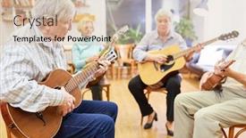  Presentation with occupational therapy - Cool new slides with group-of-seniors-on-guitar backdrop and a soft green colored foreground