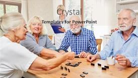  Presentation with group therapy - Slides having group-of-seniors-playing-domino background and a lemonade colored foreground