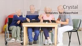  Presentation with nursing - Slide deck consisting of group-of-seniors-plays-together background and a lemonade colored foreground