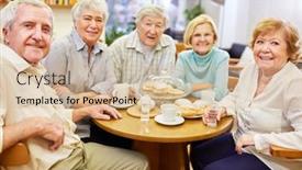  Presentation with seniors - Audience pleasing slide deck consisting of group-of-seniors-sits-together backdrop and a soft green colored foreground