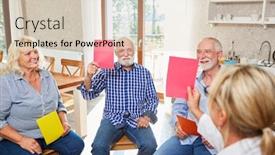  Presentation with group therapy - Presentation theme enhanced with group-of-seniors-together background and a lemonade colored foreground