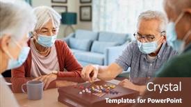  Presentation with surgical nursing - Cool new presentation theme with group-of-seniors-wearing-protective backdrop and a tawny brown colored foreground