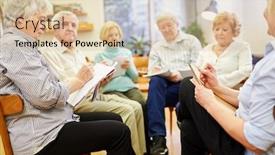  Presentation with group therapy - Amazing presentation having group-of-seniors-with-drawing backdrop and a lemonade colored foreground