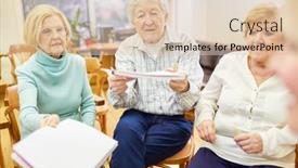  Presentation with group therapy - Theme enhanced with group-of-seniors-with-drawing background and a lemonade colored foreground