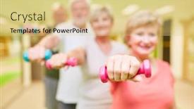  Presentation with group training - Beautiful PPT theme featuring group-of-seniors backdrop and a lemonade colored foreground