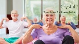  Presentation with rehab - PPT layouts consisting of group-of-seniors background and a soft green colored foreground