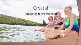  Presentation with seniors - Amazing presentation theme having group-of-seniors backdrop and a sky blue colored foreground