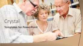  Presentation with curiosity - Slide set enhanced with group-of-seniors background and a lemonade colored foreground