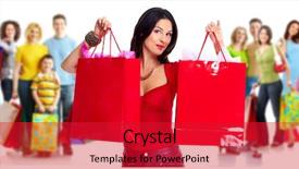  Presentation with group of wildlife crocodile isolated - Audience pleasing PPT layouts consisting of group of shopping woman isolated backdrop and a red colored foreground