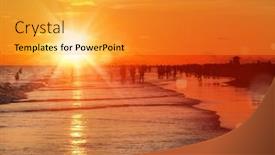  Presentation with orange colored - Cool new presentation with group-of-silhouetted-people backdrop and a gold colored foreground