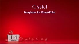  Presentation with greeting card - PPT theme featuring group-of-silk-red-hearts background and a black colored foreground