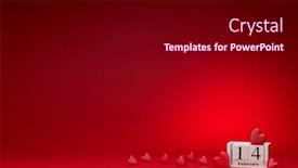  Presentation with greeting card - Slide deck enhanced with group-of-silk-red-hearts background and a black colored foreground