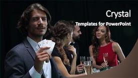  Presentation with poker tournament - Presentation theme having group of sinister poker players background and a  colored foreground