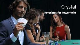  Presentation with poker - Slide deck with group of sinister poker players background and a black colored foreground