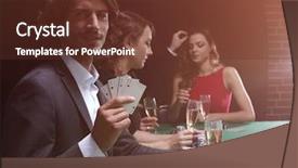  Presentation with poker - Presentation theme enhanced with group of sinister poker players background and a  colored foreground