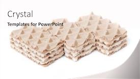  Presentation with waffles - Cool new slides with group-of-small-multilayer-waffles backdrop and a white colored foreground