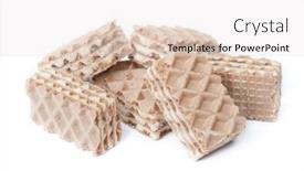  Presentation with waffles - Amazing presentation having group-of-small-multilayer-waffles backdrop and a white colored foreground