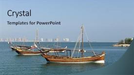  Presentation with under construction - Slides with group of small traditional qatari background and a light blue colored foreground