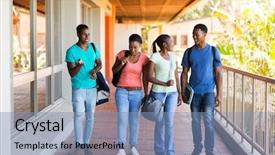  Presentation with college students - Audience pleasing slide deck consisting of group of smart college students backdrop and a teal colored foreground