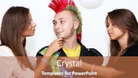  Presentation with friendship - PPT layouts consisting of group-of-smiley-young-people background and a red colored foreground