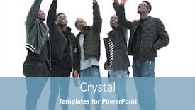  Presentation with group - Cool new presentation with group-of-smiling-guys-pointing backdrop and a teal colored foreground