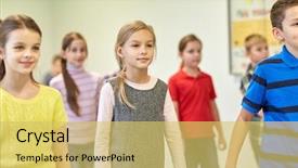  Presentation with maths for school kids - Theme having group of smiling school kids background and a  colored foreground