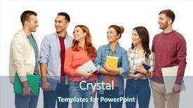  Presentation with high school psychology - Beautiful PPT theme featuring group of smiling students talking backdrop and a ocean colored foreground