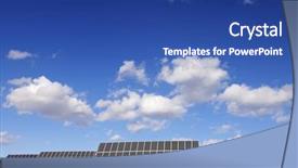  Presentation with solar panels - Cool new theme with group-of-solar-panels backdrop and a ocean colored foreground
