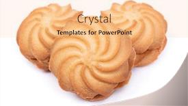  Presentation with biscuit - Presentation design consisting of group-of-spiral-biscuit-cookies background and a coral colored foreground