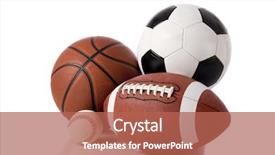  Presentation with ball sports - Beautiful theme featuring group of sports balls backdrop and a red colored foreground