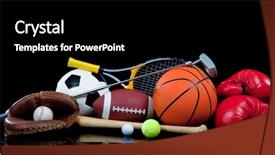  Presentation with boxing - Theme with group of sports equipment background and a black colored foreground