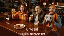  Presentation with sports bar sports bar - PPT theme consisting of group-of-sports-fan-celebrating background and a tawny brown colored foreground