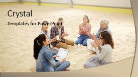  Presentation with motivation - Slide set enhanced with group of sports motivation session background and a lemonade colored foreground