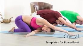  Presentation with sporty - Presentation theme with group-of-sporty-people background and a lemonade colored foreground