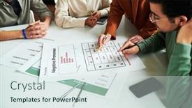  Presentation with students - Presentation theme enhanced with group-of-students-gathered background and a sky blue colored foreground