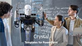  Presentation with students hands raised - Amazing PPT theme having group-of-students-looking backdrop and a gray colored foreground