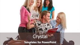  Presentation with examination - Colorful PPT theme enhanced with group of students prepare for examination on a white background backdrop and a tawny brown colored foreground