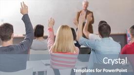  Presentation with study - Amazing slide deck having group-of-students-study backdrop and a seafoam green colored foreground