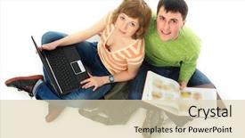  Presentation with diversity students friends happiness concept - Slides featuring group of students theme education background and a  colored foreground