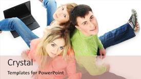  Presentation with racial group high school students - Colorful theme enhanced with group of students theme education backdrop and a lemonade colored foreground