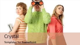  Presentation with diversity students friends happiness concept - Theme featuring group of students theme education background and a  colored foreground