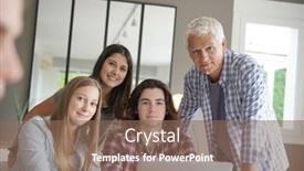  Presentation with students - Cool new slide set with group-of-students-working backdrop and a violet colored foreground