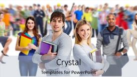  Presentation with instruction - PPT theme with group of students background and a light blue colored foreground