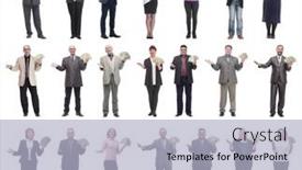  Presentation with successful - Presentation theme consisting of group-of-successful-business-people background and a  colored foreground