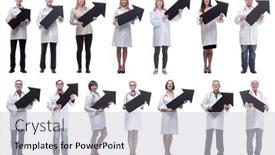  Presentation with black people - PPT layouts having group-of-successful-business-people background and a light gray colored foreground