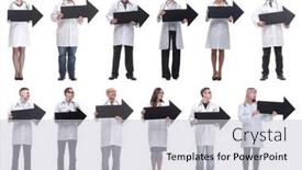  Presentation with black people - PPT theme featuring group-of-successful-business-people background and a light gray colored foreground