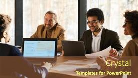  Presentation with managers - Presentation consisting of group-of-successful-managers-looking background and a tawny brown colored foreground