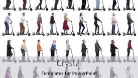  Presentation with successful - Slide deck having group-of-successful-people background and a  colored foreground