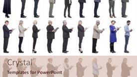  Presentation with notepad - PPT layouts enhanced with group-of-successful-people background and a lemonade colored foreground