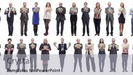  Presentation with successful - Presentation theme featuring group-of-successful-people background and a light gray colored foreground